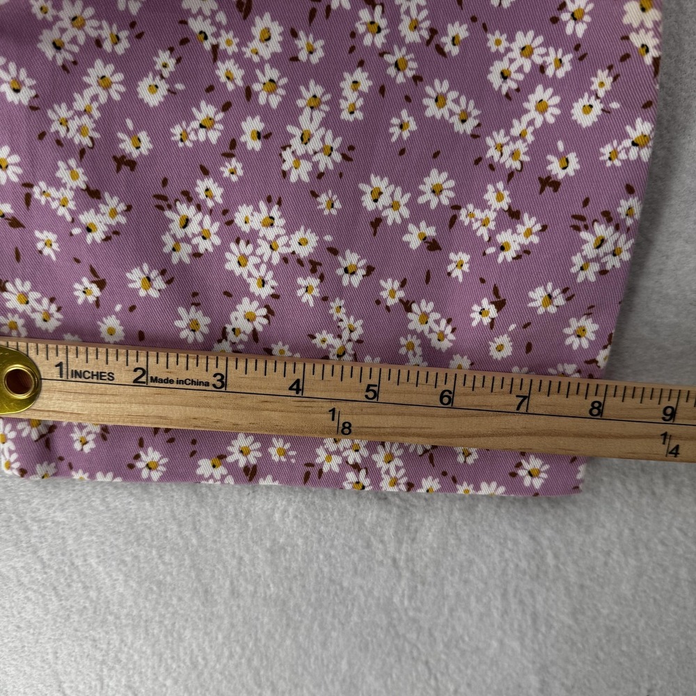 Zara‎ Pants Womens Large Daisy Floral Bootcut Cropped Stretch Chinos NEW - Picture 7 of 9
